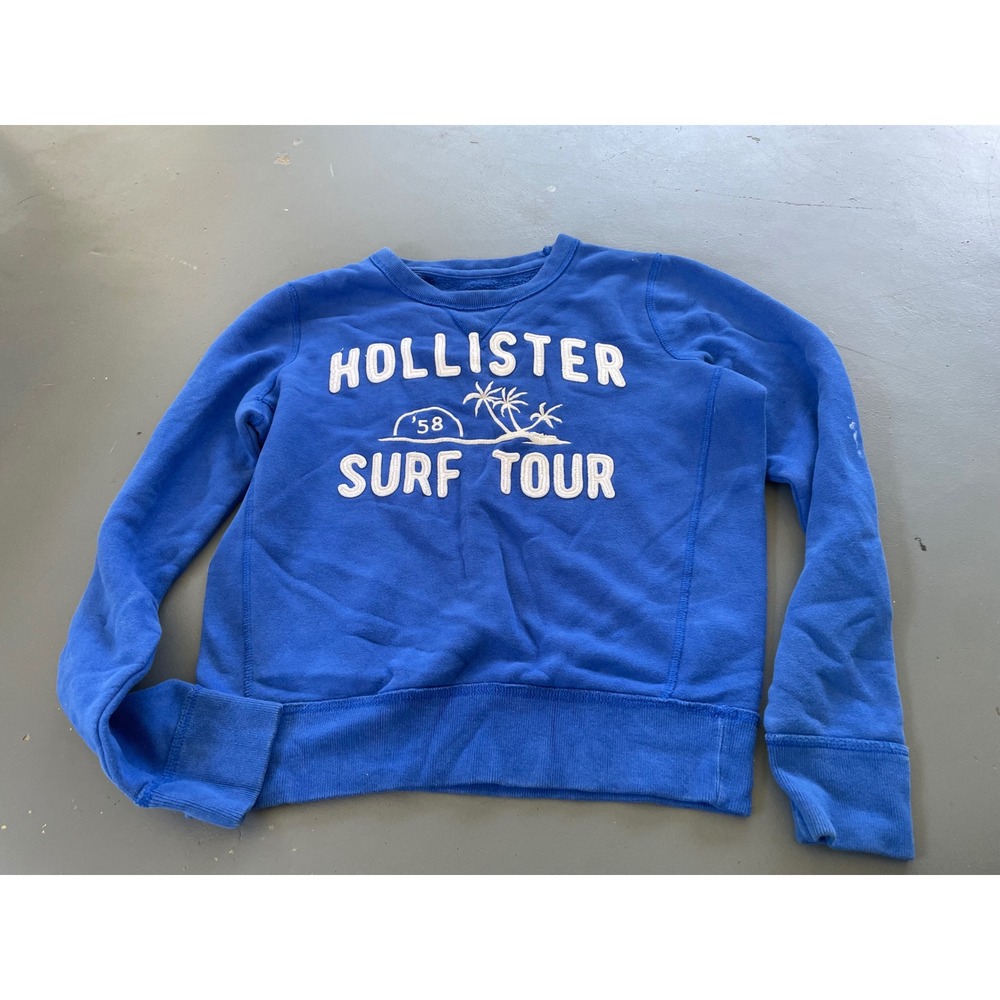 Hollister Surf Tour 58 Graphic Sweatshirt Mens Blue Crewneck Small Vintage